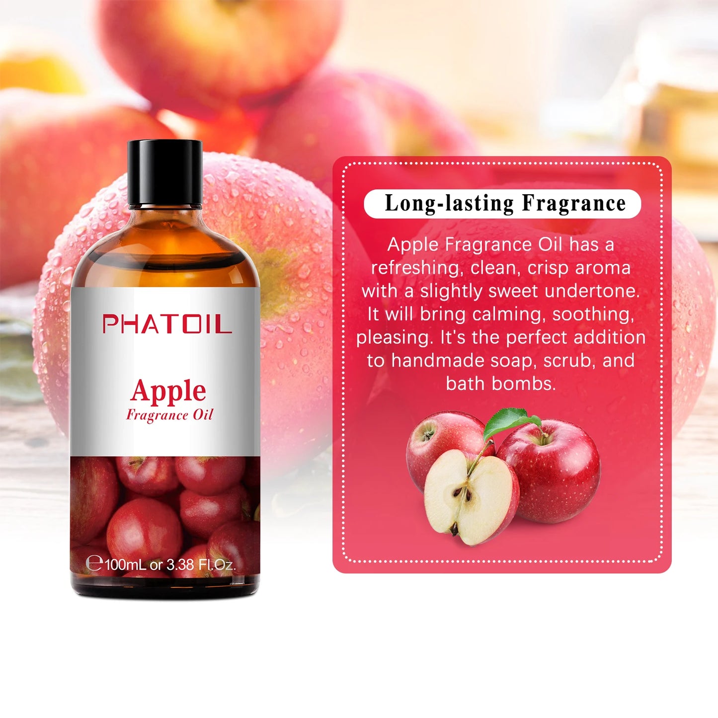 PHATOIL 100ml Aromatherapy Fragrance Oil Coconut & Vanilla Strawberry Cherry Lemon 1/2/3pcs Aroma Oil For Diffuser Candle Making