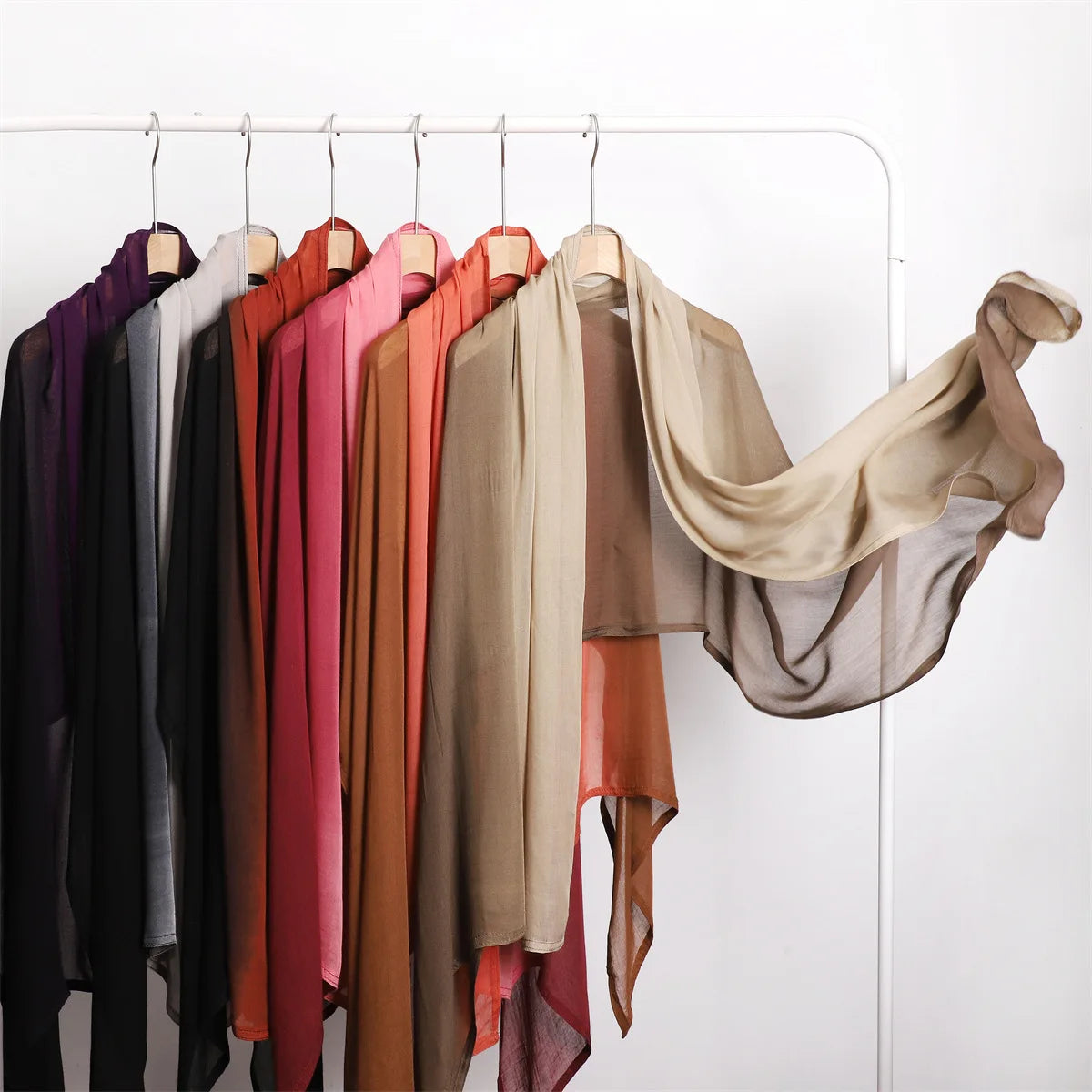 90*185cm Big Size Women Gradient Color Cotton Rayon Hijab Scarf Lady High Quality Wraps Shawls Muslim Headband Islamic Scarves