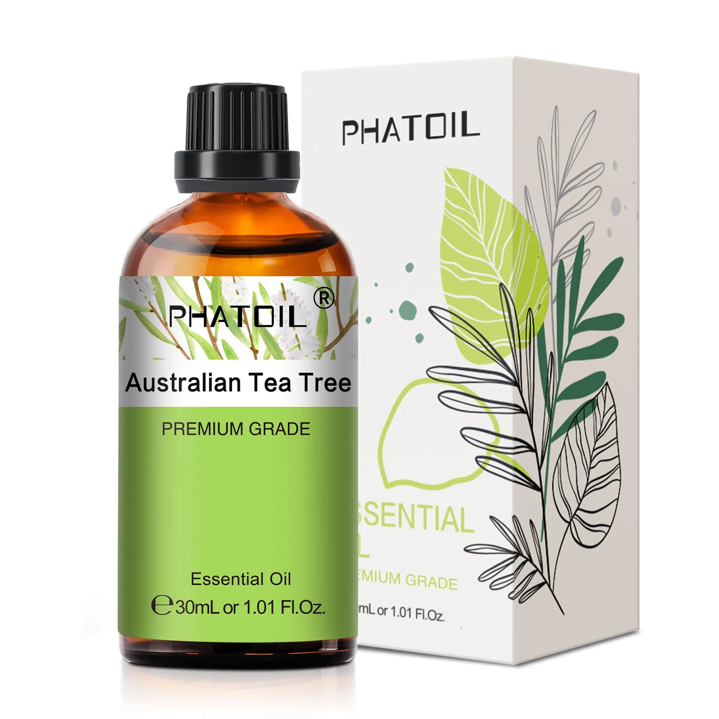 PHATOIL 1PCS Aromatherapy Essential Oil 30ml Lemon Eucalyptus Lavender Bergamot Jasmine Juniper Rose Vanilla Aroma Essential Oil