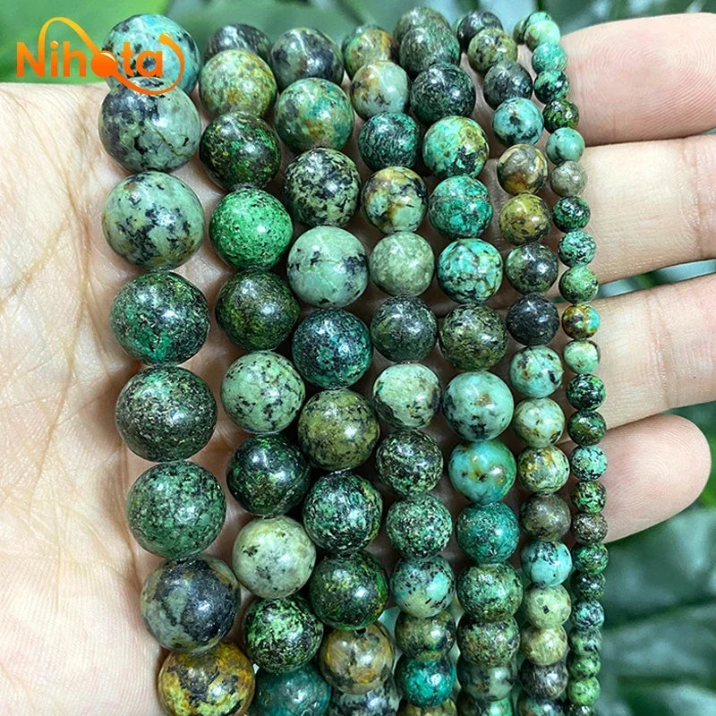 Natural Stone Beads Jaspers Amazonite Turquoises Agates Round Beads for Jewelry Making Diy Bracelet Earrings 4/6/8/10/12mm