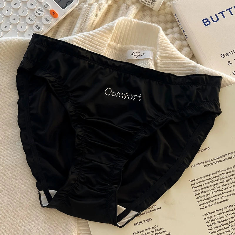 Satin lenceria Cute Sweet Girls' underwear Breathable calzones para mujer Silky smooth ropa interior femenina sexy panties 3XL