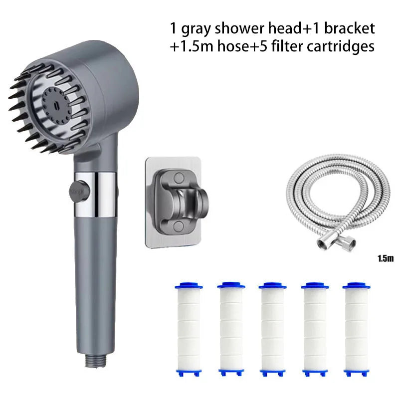 Four modes shower filter head massage showerhead replete for shower knobs bathroom accessories heads showers parts fixture home