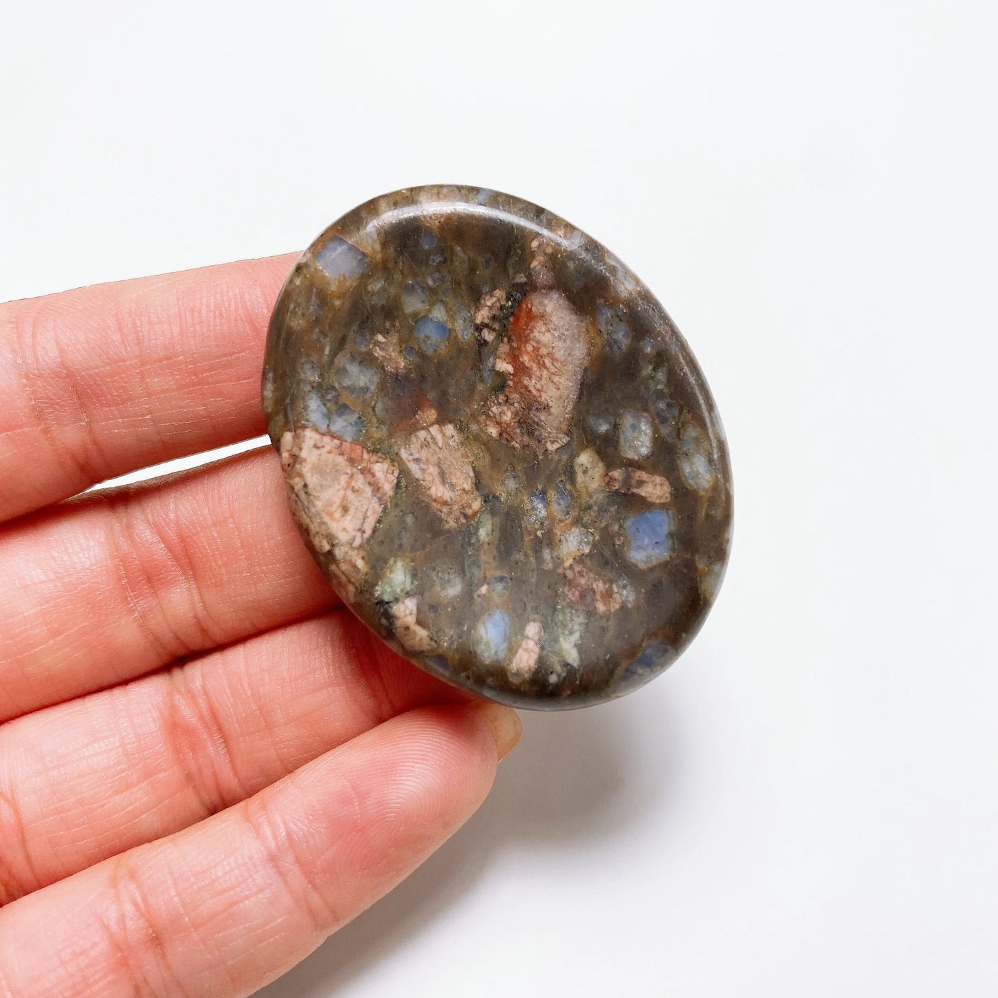 Natural Stone Thumb Worry Stone Crystal Quartz Oval Pocket Massage Palm Reiki Healing Therapy Meditation Spiritual Flake Gift