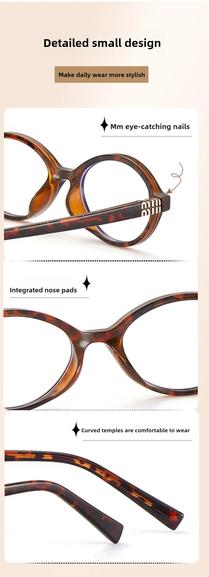 BLMUSA Retro Anti Blue Ray Photochromic Myopia Glasses Women Oval Small Frames Prescription Glasses Pop Classic Reading Glasses