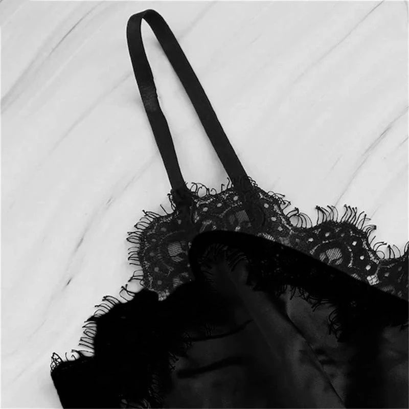 1 Pajamas Set Womens Lace Sleepwear Lingerie Crop Tops And Shorts Babydoll Pajamas Underwear Nightwear