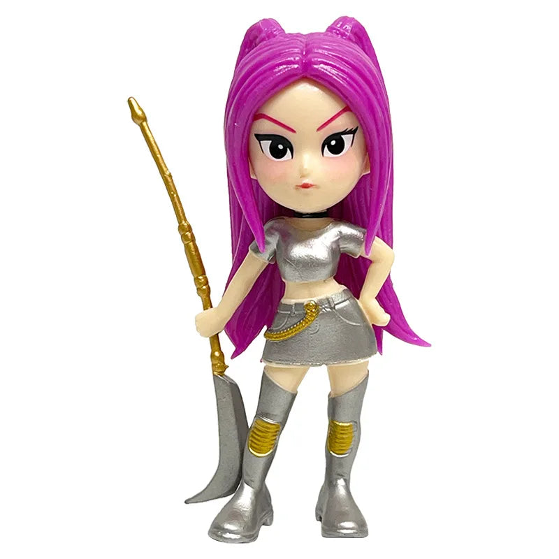 6pcs/Set Kpop Demon Hunters Figure Toy Cartoon Rumi/Mira/Zoey Action Figure PVC Desktop Decoration Model Doll Toy Fans Gift