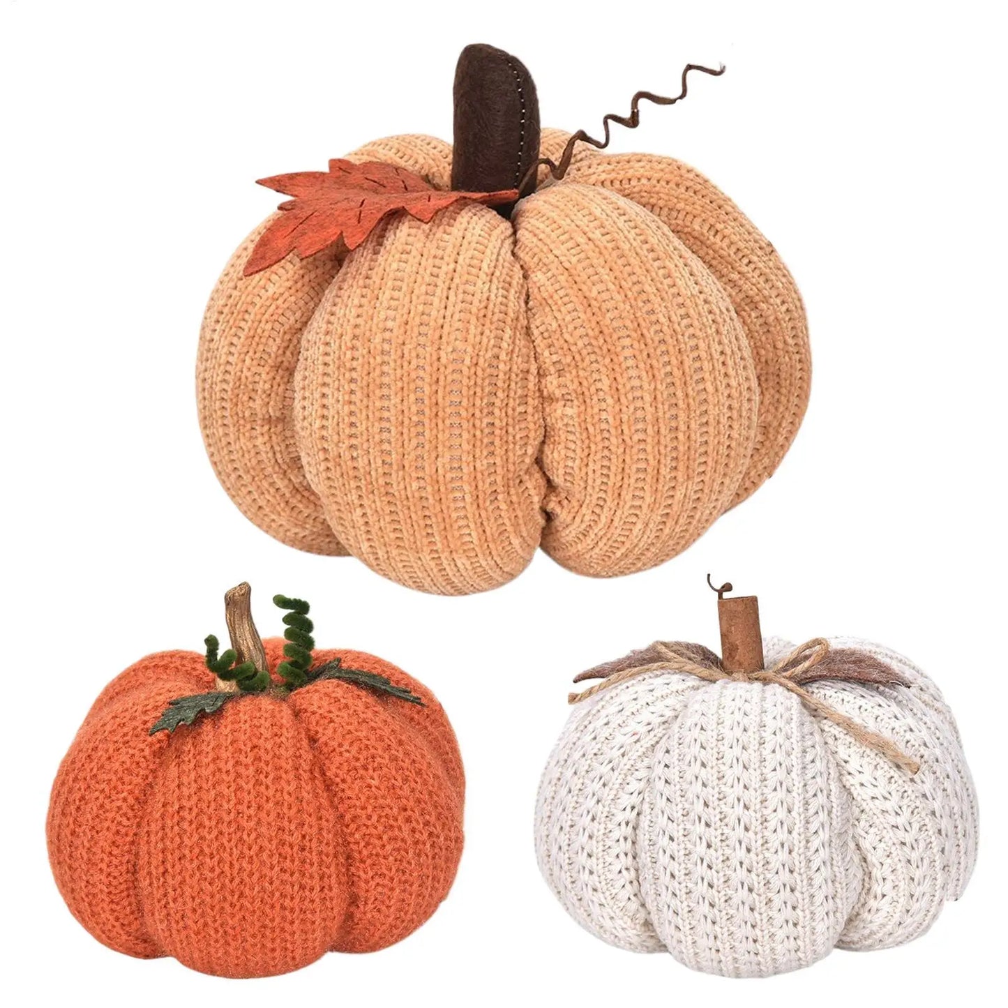 Crochet Pumpkins Handmade Fall Decor Knitted Pumpkin Ornaments for Thanksgiving Halloween Home Table Centerpiece Decorations