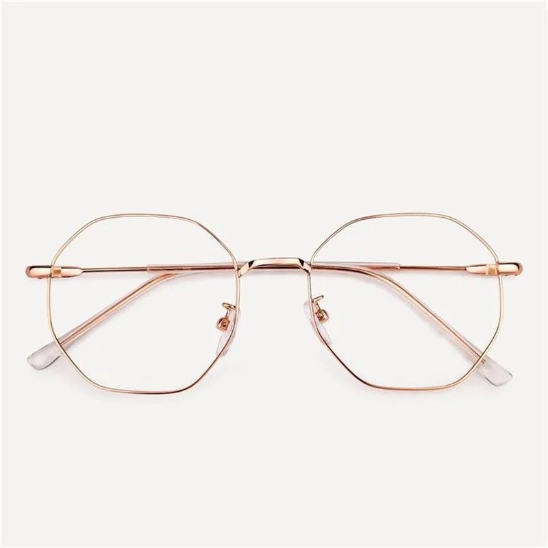 Fashion Ultra-Light Polygon Frame Anti-blue Light Glasses Unisex Reading Eyewear UV400 Shades Flat Mirror Eyeglasses