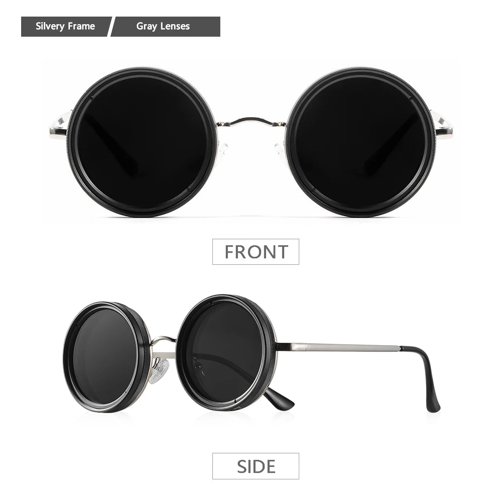 CRIXALIS Adjustable Tint Sunglasses Men 1-9 Gears Round Polarized Glasses Women with ND Filter Lens Beach Shady Fishing Driving