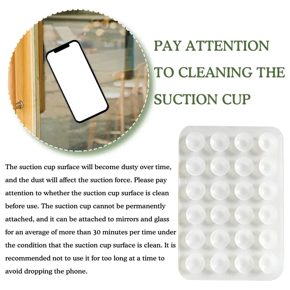 1/5/10pcs Transparent Suction Cup Silicone Phone Backed Sticker 24 Suckers Single-sided Sticky Suction Cup Mobile Phone Holder