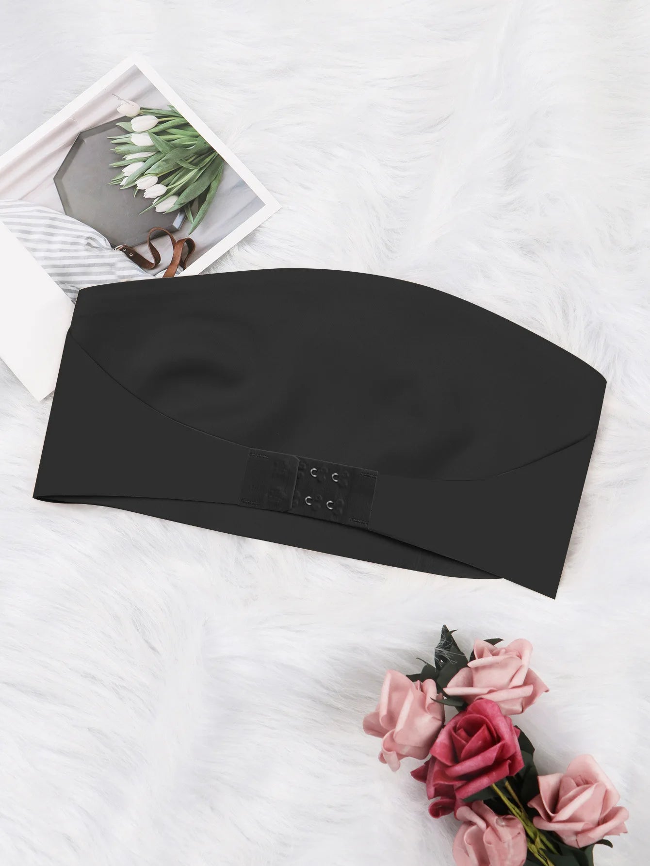 Women's Strapless Bra Sexy Seamless No Padding Front Button Bra Comfortable Smooth Women's Half Cup Silicone Non-slip Underwear