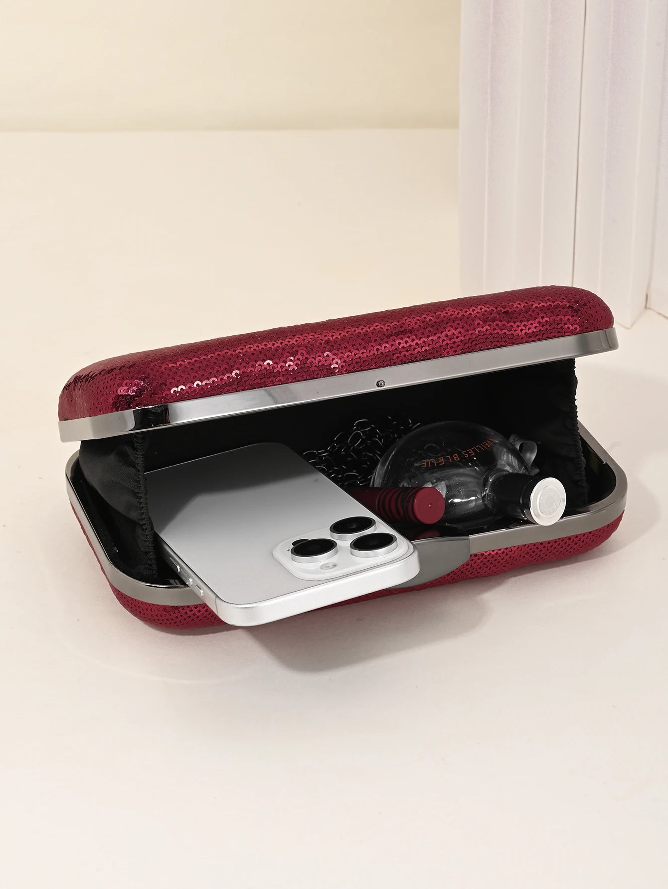 Glitter Sequins Evening Bag For Women, Fashion Snap Clutch Purse, Luxury Handbag For Wedding Party Prom Banquet