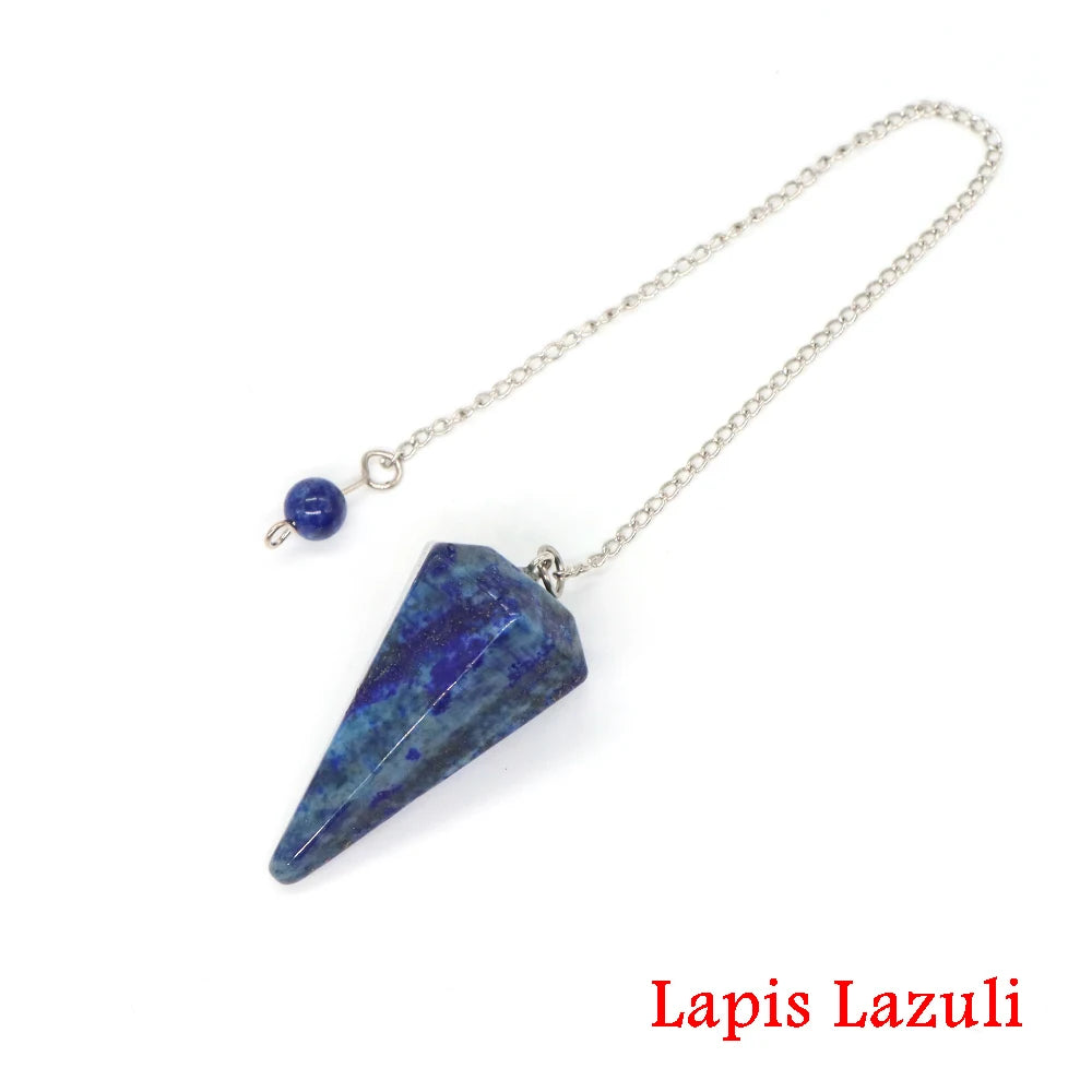 Healing Crystal Pendulum Divination Dowsing 7 Chakra Quartz Pendulums Natural Gemstone Reiki Wicca Spiritual Pendant Pendulos