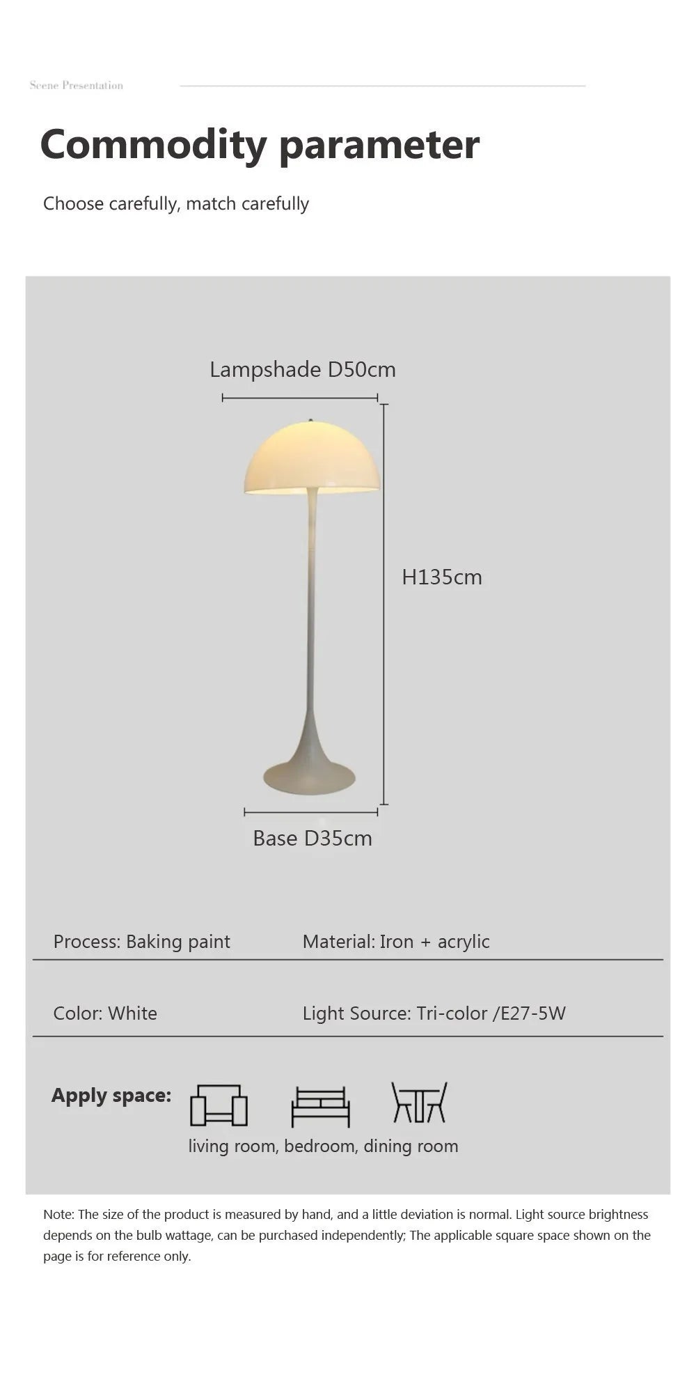 Modern Mushroom Floor Lamp LED Decoration Illumination For Bedroom Living Rooms White Minimalist Decor Study Reading Stand Light