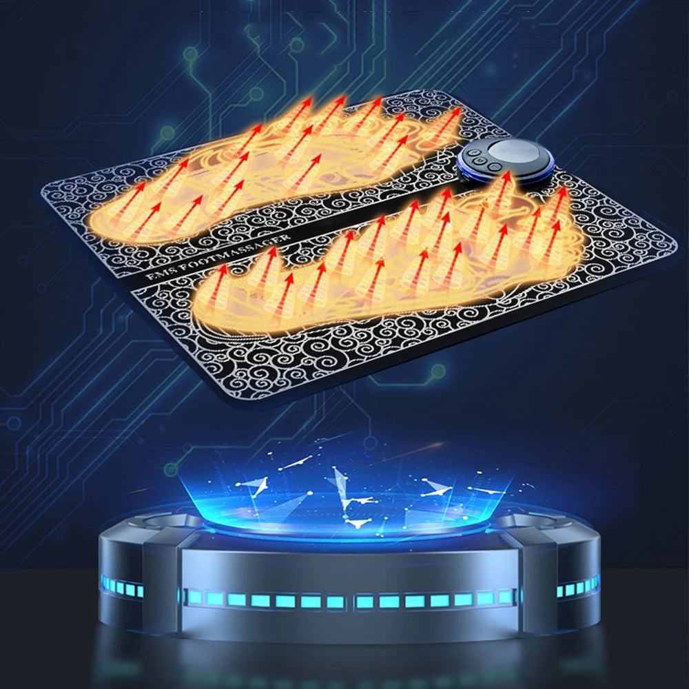 Electric Foot Massager Pad Electrostimulator Massage Mat EMS Muscle Massager Relax Feet Massage Fitness Masajeador USB Charging