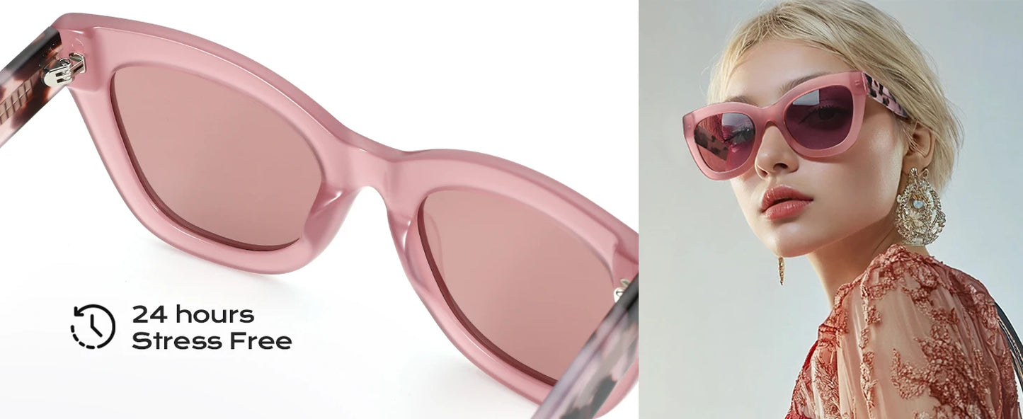 ZENOTTIC Handmade Acetate Polarized Sunglasses Fashion Square Shade UV400 Protection Sun Glasses for Women