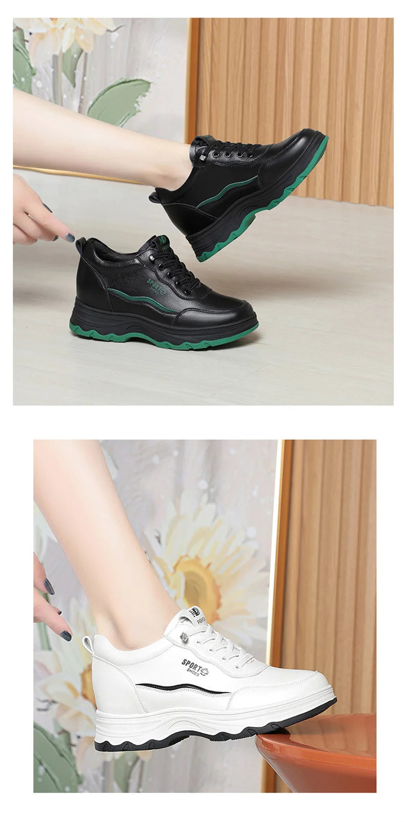 Women Water Proof Solid Comfort Sneakers Breathable Sports Shoes Outdoor Walking Flats Spring Casual Soft Leather Shoes 2024