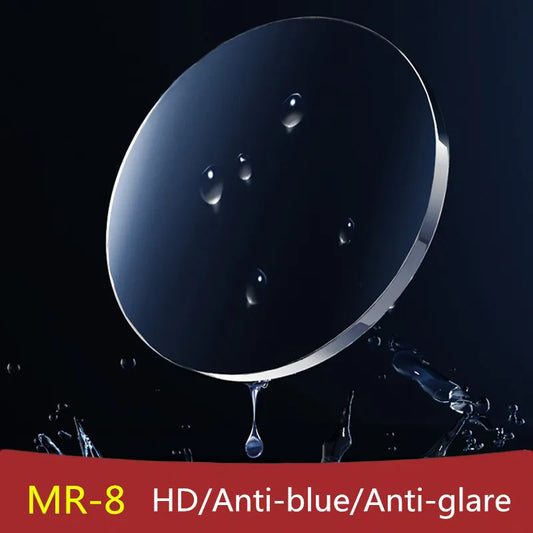 MR-8 Super Tough Optic HD Lenses 1.61 1.67 1.74 Ultra Thin Prescription Glasses Myopia Presbyopia Anti Glare Anti Blue Lens 2pcs