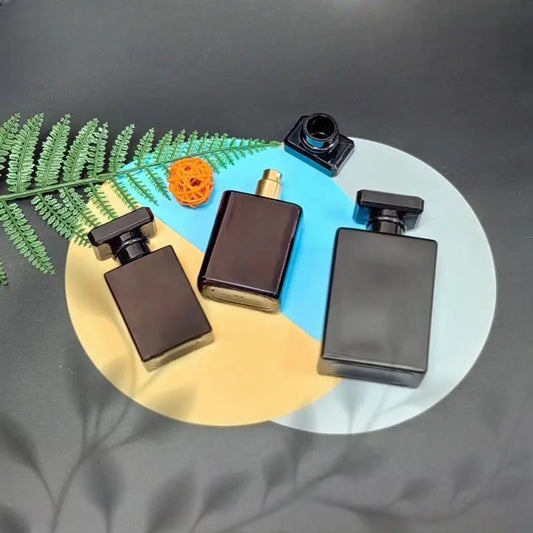 30ml 50ml 100ml Travel Pocket Glass Spray Bottles Transparent Black Perfume Containers Empty Mist Spray Bottle