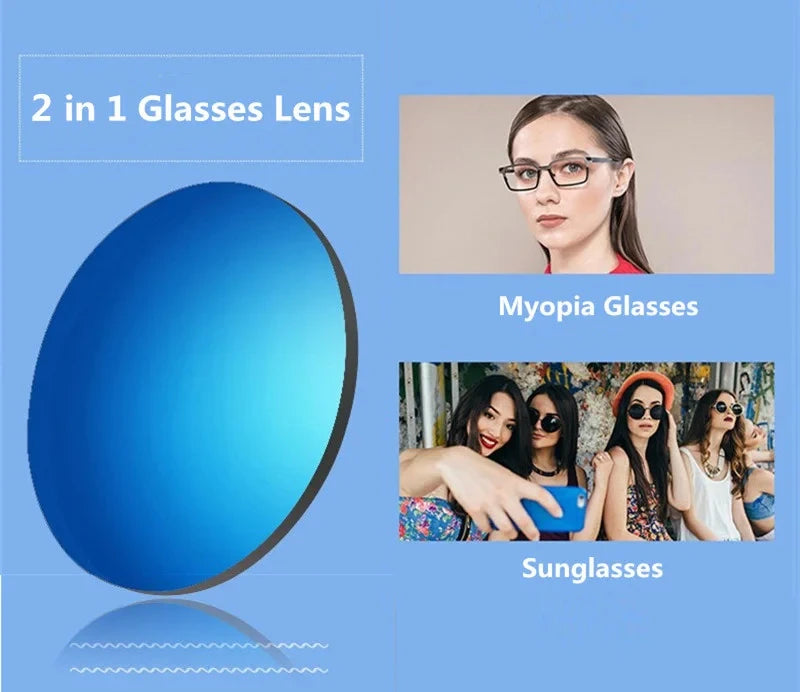 Polarized Sunglasses Prescription Lens Aspheric UV Protection Sun Glasses Myopia Presbyopia Driving Fishing Colour Lenses 2Pcs