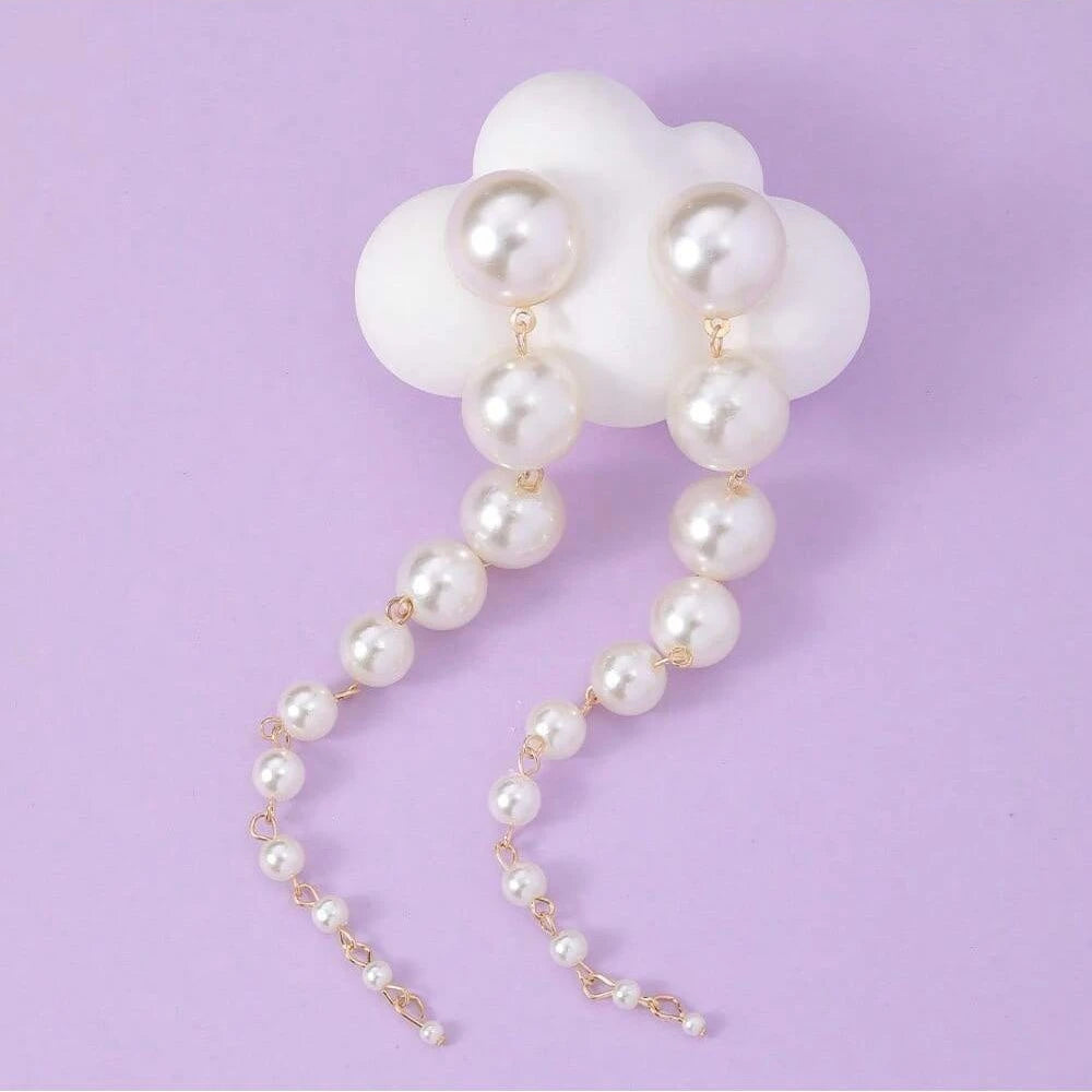 Long Dangling Earrings Women 2024 Trend Elegant Imitation Pearl Tassel Earrings Wedding Party Jewelry Accessories