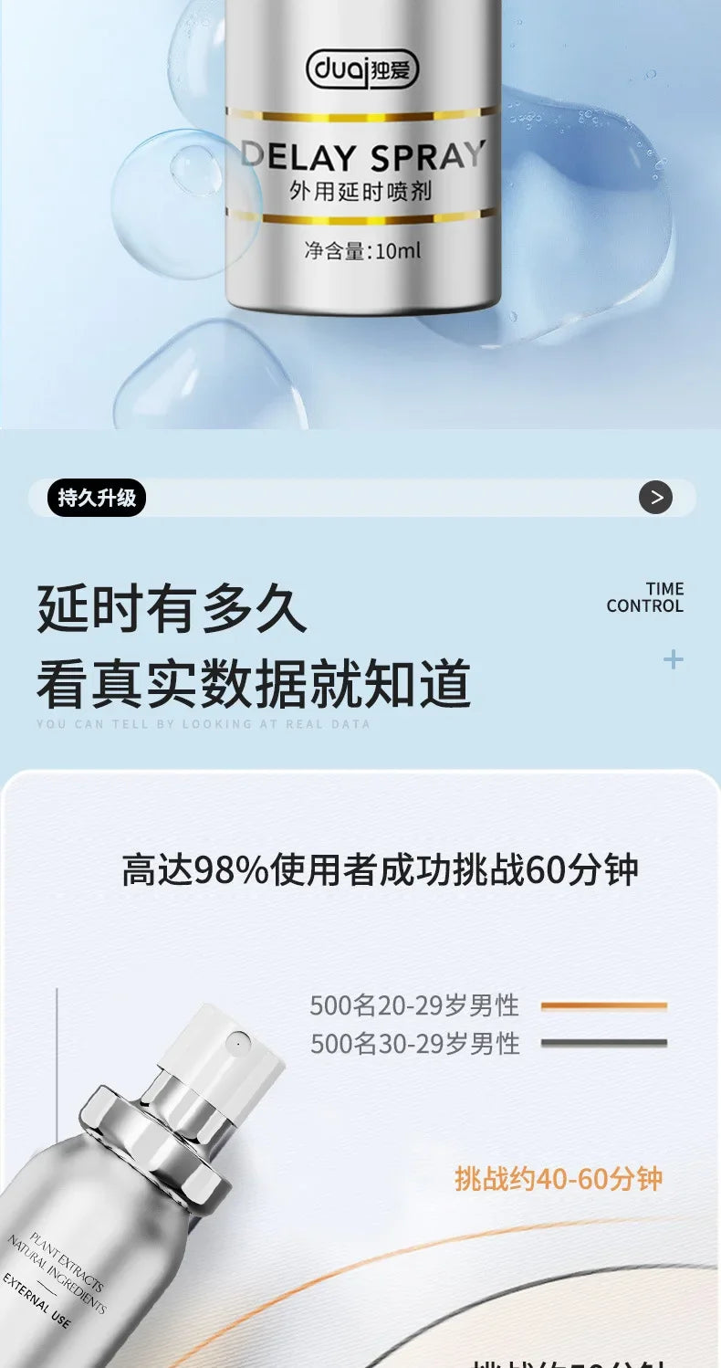 New Male Sexual Delay Spray, Men Delay Cream 60 Minutes Long, Prevent Premature Ejaculation, Cock Enlargement Erection Spray