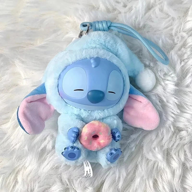 Disney New Stitch Eat Some Thing Before Sleep Series Vinyl Blind Box Bag Pendant Cute Plush Doll Mystery Box Toy Surprise Gifts