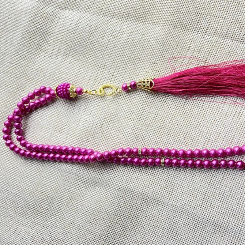 6mm 99 Islamic Rosary Beads Bracelet Muslim Glass Imitation Pearl Bracelet Chanting Prayers Women's Jewelry Accessories Gift