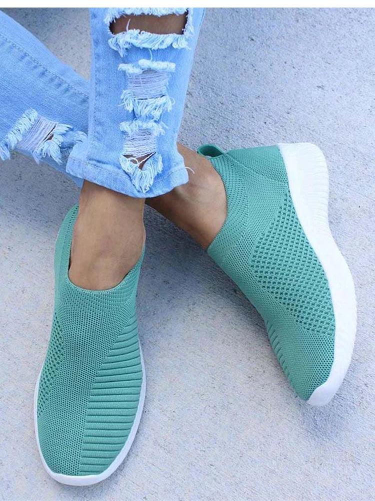 Women's Sneaker Slip On Women Sneakers Breather White Shoes Women Casual Sneaker Sports Shoes Comfortable Vulcanize Shoes Female