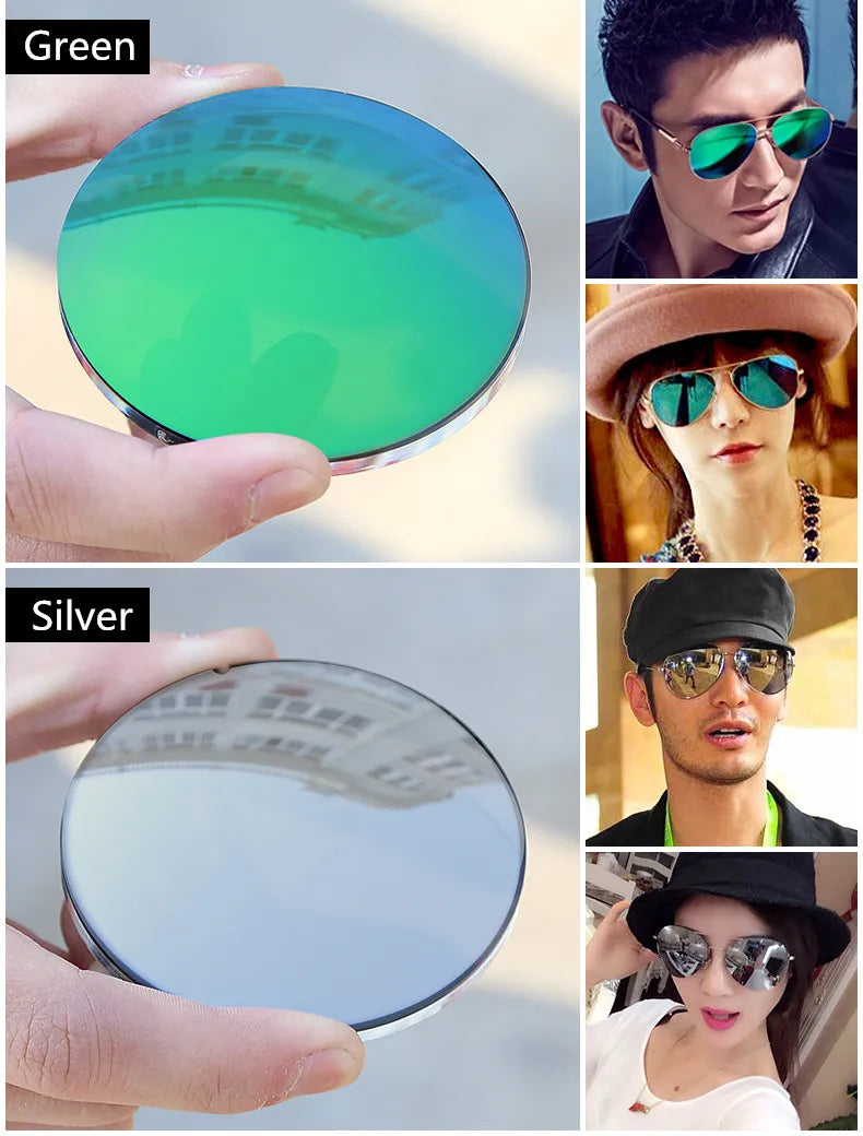 Polarized Sunglasses Prescription Lens Aspheric UV Protection Sun Glasses Myopia Presbyopia Driving Fishing Colour Lenses 2Pcs