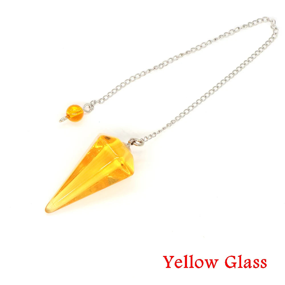 Healing Crystal Pendulum Divination Dowsing 7 Chakra Quartz Pendulums Natural Gemstone Reiki Wicca Spiritual Pendant Pendulos