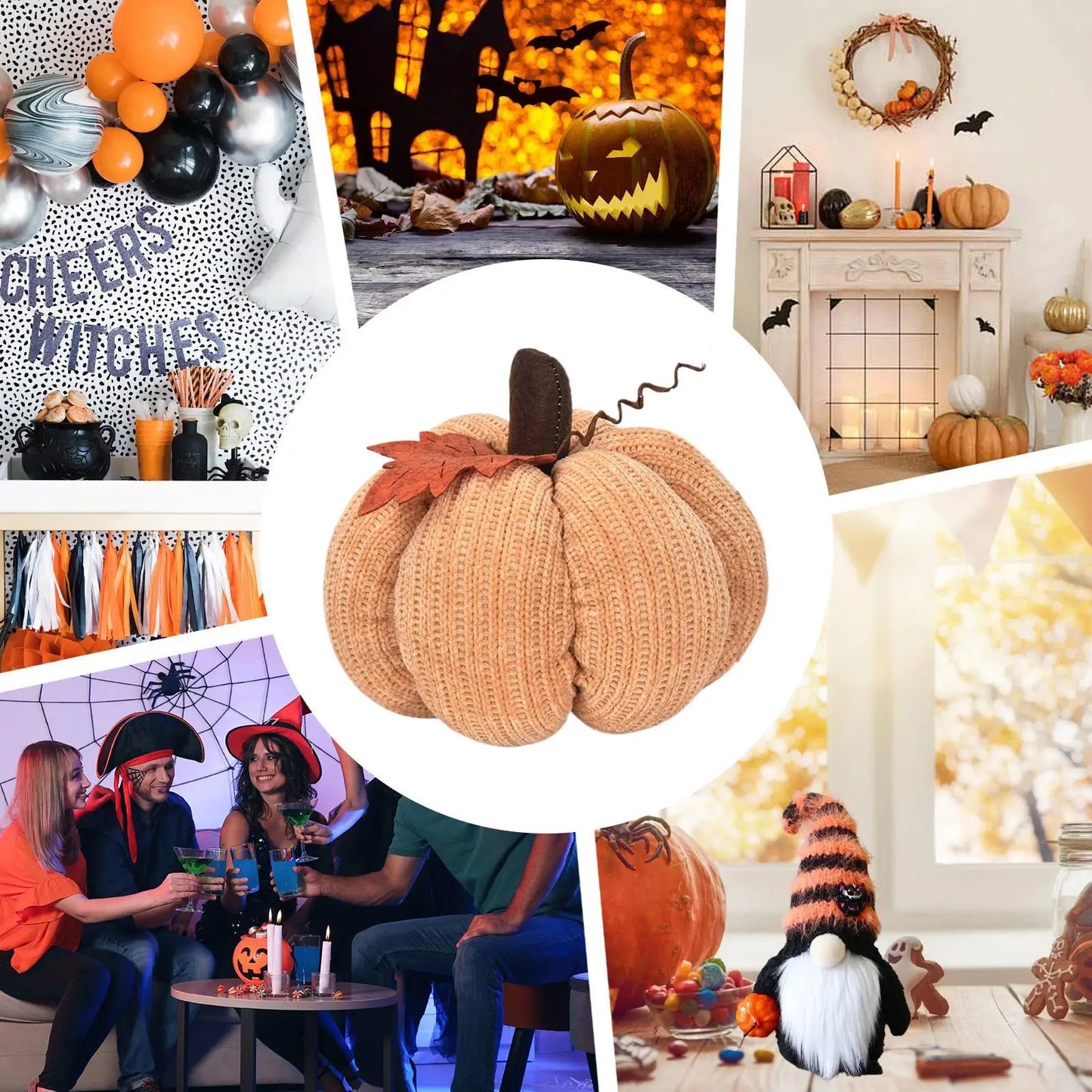 Crochet Pumpkins Handmade Fall Decor Knitted Pumpkin Ornaments for Thanksgiving Halloween Home Table Centerpiece Decorations