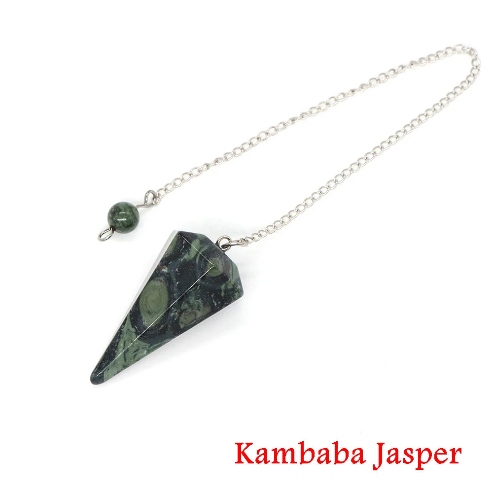 Healing Crystal Pendulum Divination Dowsing 7 Chakra Quartz Pendulums Natural Gemstone Reiki Wicca Spiritual Pendant Pendulos