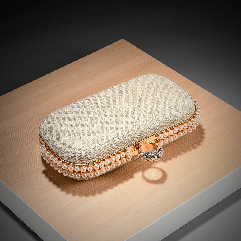 Ladies Rhinestone Crystal Clutch Bag with Chain Shoulder Strap for Women Evening Party Wedding Gift Handbag Trendy Ladies Clutch