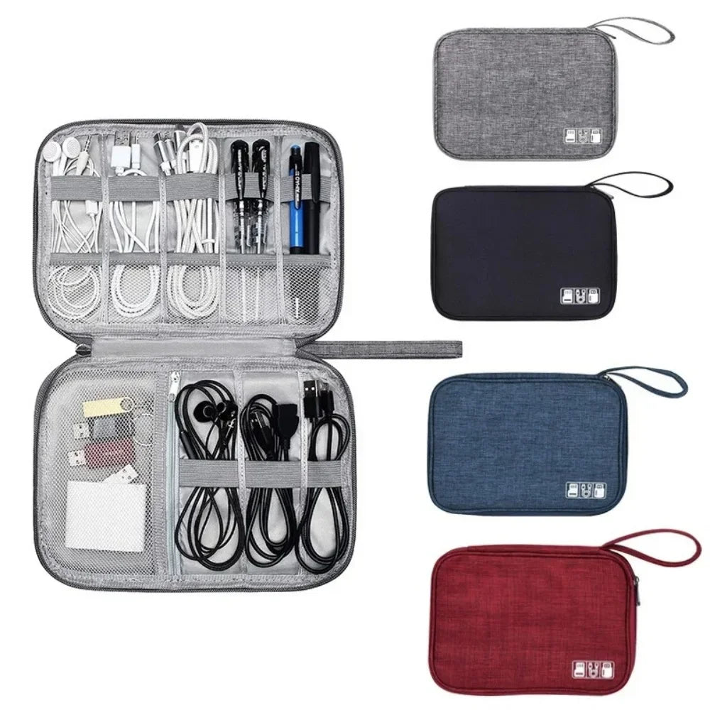 1pcs Portable Phone Cable Storage Bag Electronic Accessory Organizer USB OTG Data Cable Charger Plug Travel Waterproof Organizer