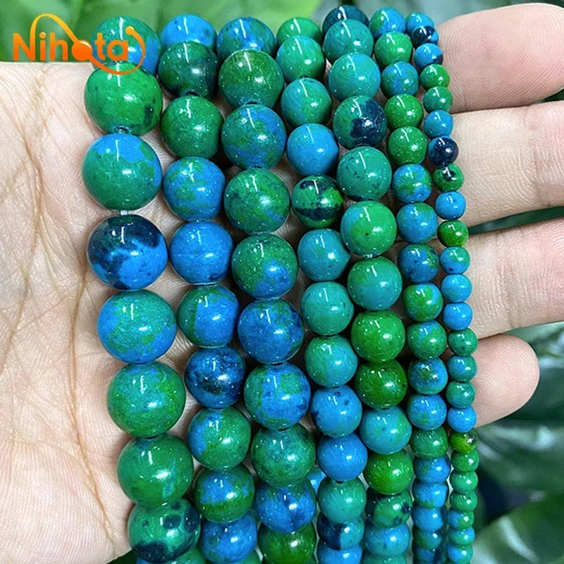 Natural Stone Beads Jaspers Amazonite Turquoises Agates Round Beads for Jewelry Making Diy Bracelet Earrings 4/6/8/10/12mm