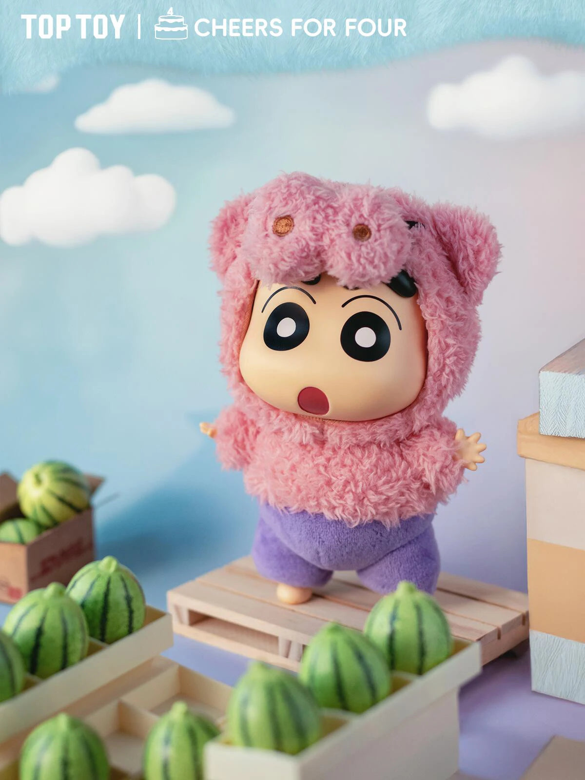 TOP TOY Crayon Shinchan Dressing Party Series Mystery Box Vinyl Wool Anime Figure Custom Collectible Toy Ornament Birthday Gift