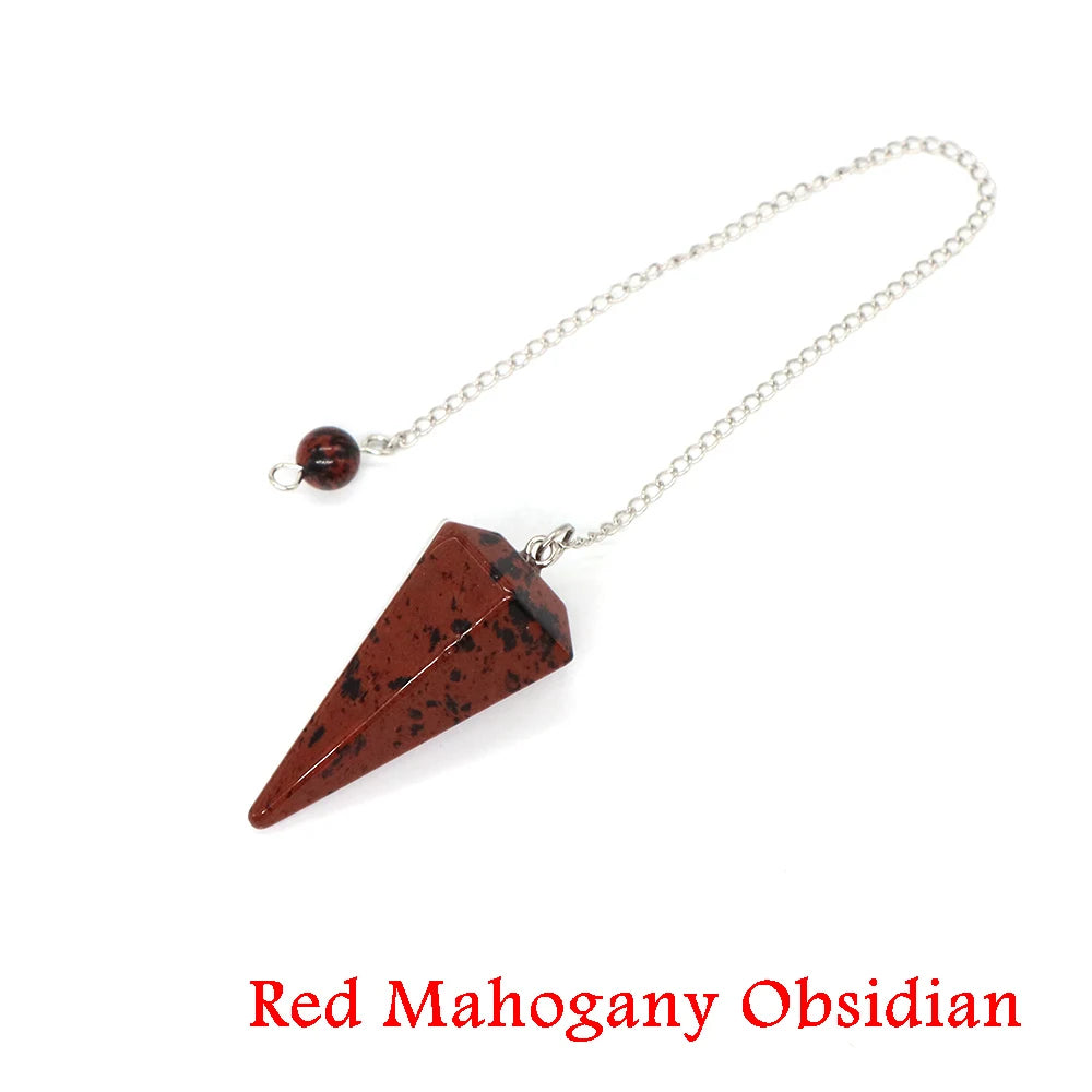 Healing Crystal Pendulum Divination Dowsing 7 Chakra Quartz Pendulums Natural Gemstone Reiki Wicca Spiritual Pendant Pendulos