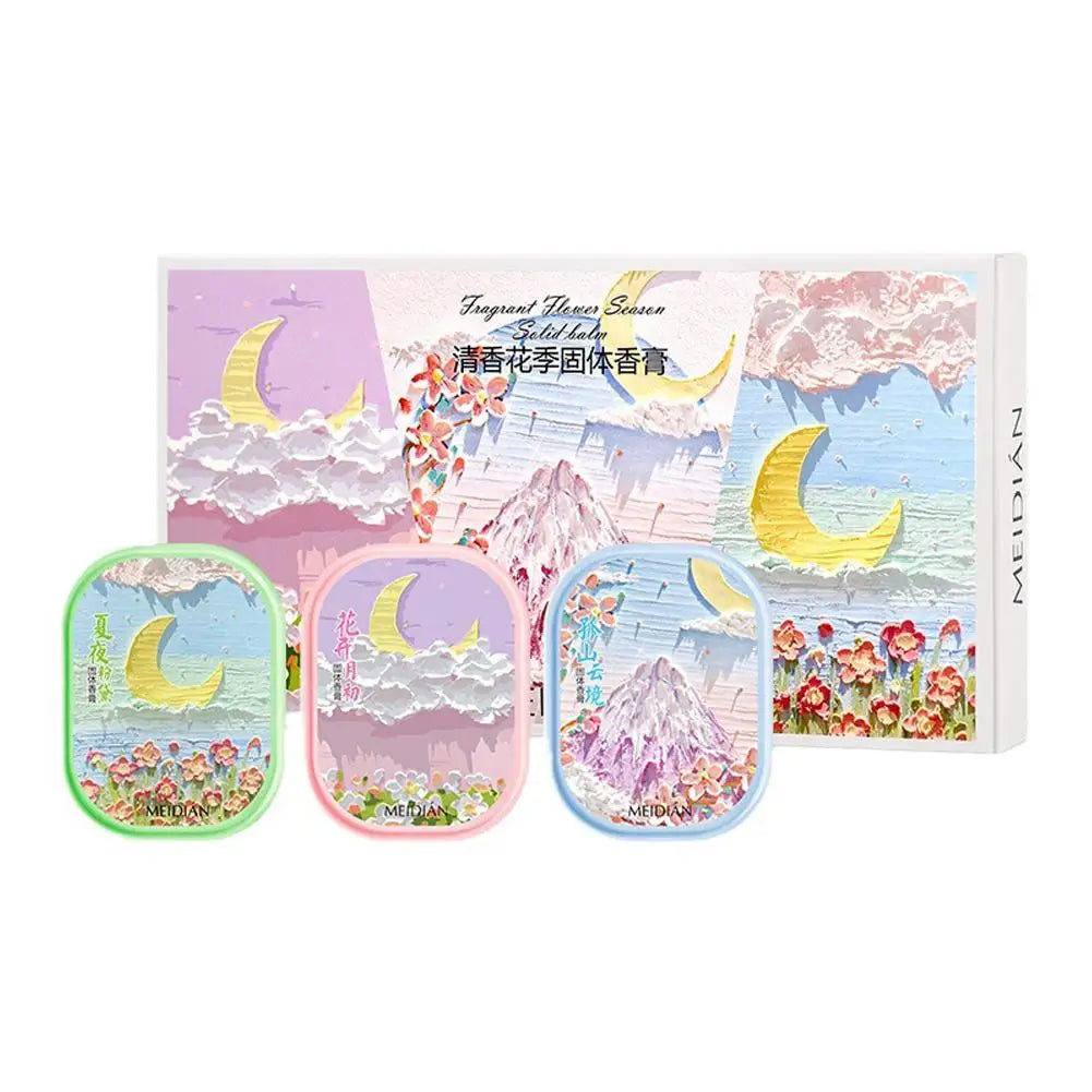 3Pcs Female Solid Perfume Portable Long Lasting Fragrance Fresh Natural Balm Deodorant Antiperspirant Perfume For Women