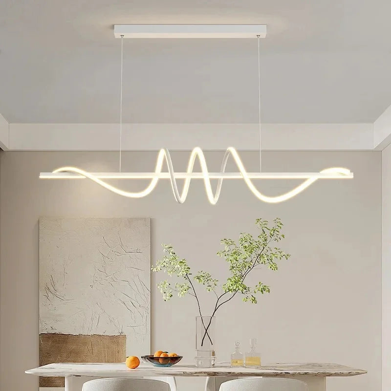 Minimalist Long Strip Restaurant Ceiling Chandelier Home Decor Bedroom Living Room Pendant Light Dining Table Bar Hanging Lamps