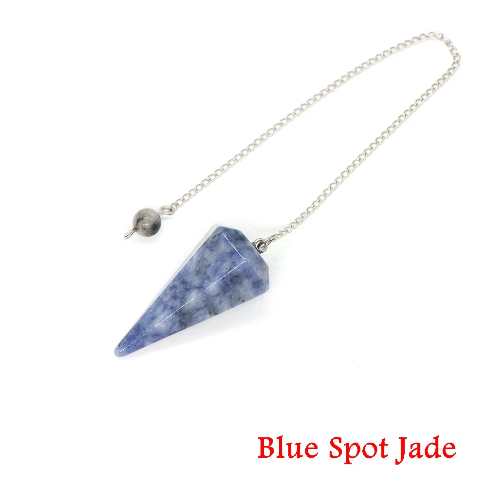 Healing Crystal Pendulum Divination Dowsing 7 Chakra Quartz Pendulums Natural Gemstone Reiki Wicca Spiritual Pendant Pendulos