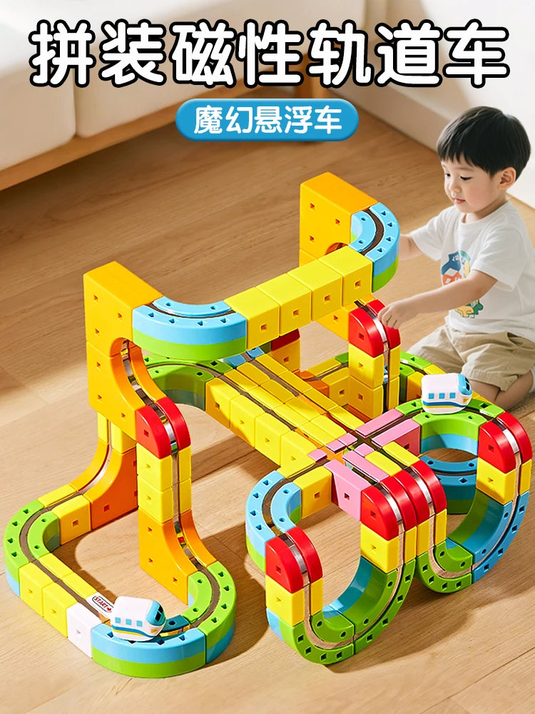 2025 Latest Educational Toys 59/118pcs Assembly Magic Track Train Set Children'S Toys Non-Remote Control Rail Car Gift Box