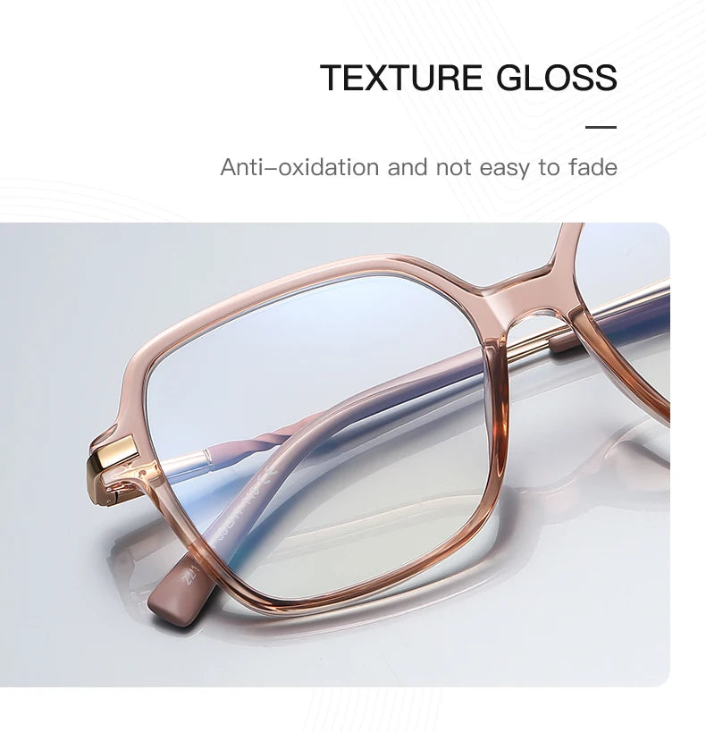 CLLOIO Premium Polygonal Customized Reading Glasses Women's Fashion Myopia Glasses Blue Light Blocking Prescription Eyeglasses