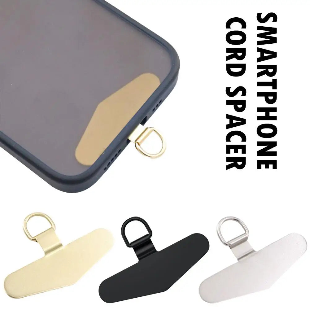 Steel Metal Phone Lanyard Gasket Patch Anti-lost Detachable Mobile Phone Rope Card Clip Strap Hang Cord Tab