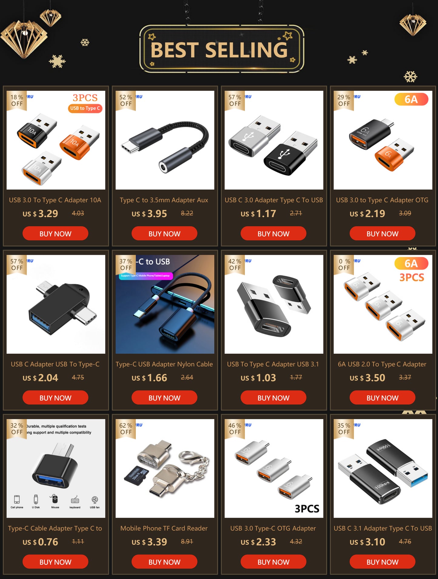 USB C 3.0 Adapter Type C To USB 2.0 Adapter for Mobil Phone Male To Female USB C Converter USB Type-C Converter for PC Laptops