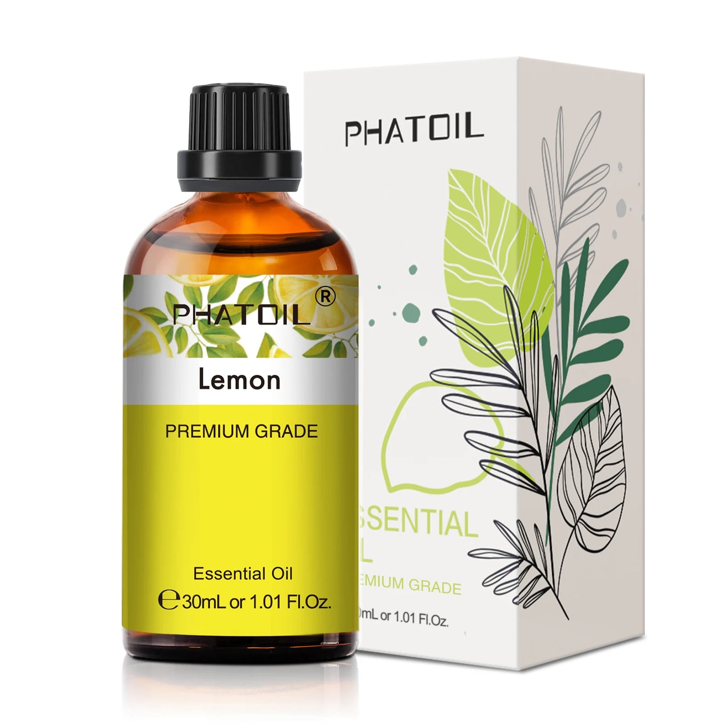 PHATOIL 1PCS Aromatherapy Essential Oil 30ml Lemon Eucalyptus Lavender Bergamot Jasmine Juniper Rose Vanilla Aroma Essential Oil