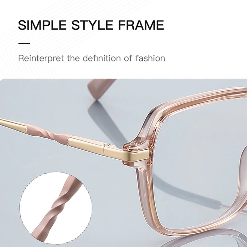 CLLOIO Premium Polygonal Customized Reading Glasses Women's Fashion Myopia Glasses Blue Light Blocking Prescription Eyeglasses