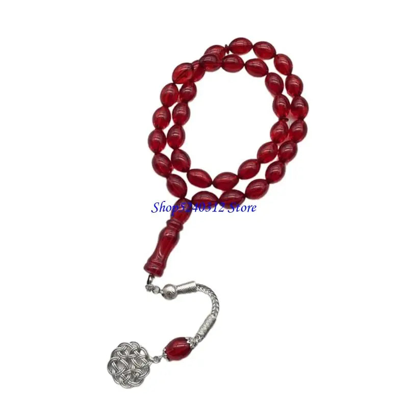634C Handheld Muslims Prayer Beads 33 Ergonomic Beads Lightweight Tasbih Bracelet For Spiritual Reflection Worship Jewelry