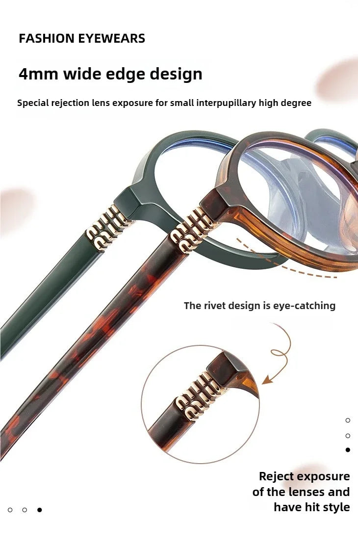 BLMUSA Retro Anti Blue Ray Photochromic Myopia Glasses Women Oval Small Frames Prescription Glasses Pop Classic Reading Glasses