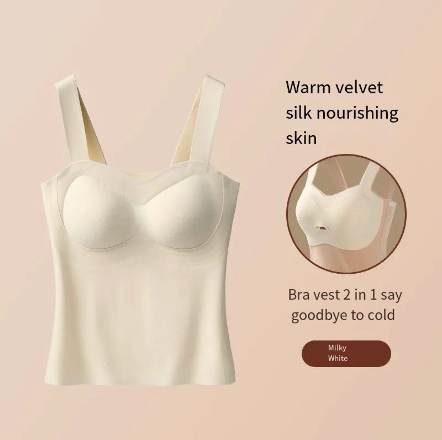 Autumn Winter Woman Thermal Underwear Lady Camisole Warm Top Vest Undershirt Female Lingerie Soft High Elastic With Bra Padded